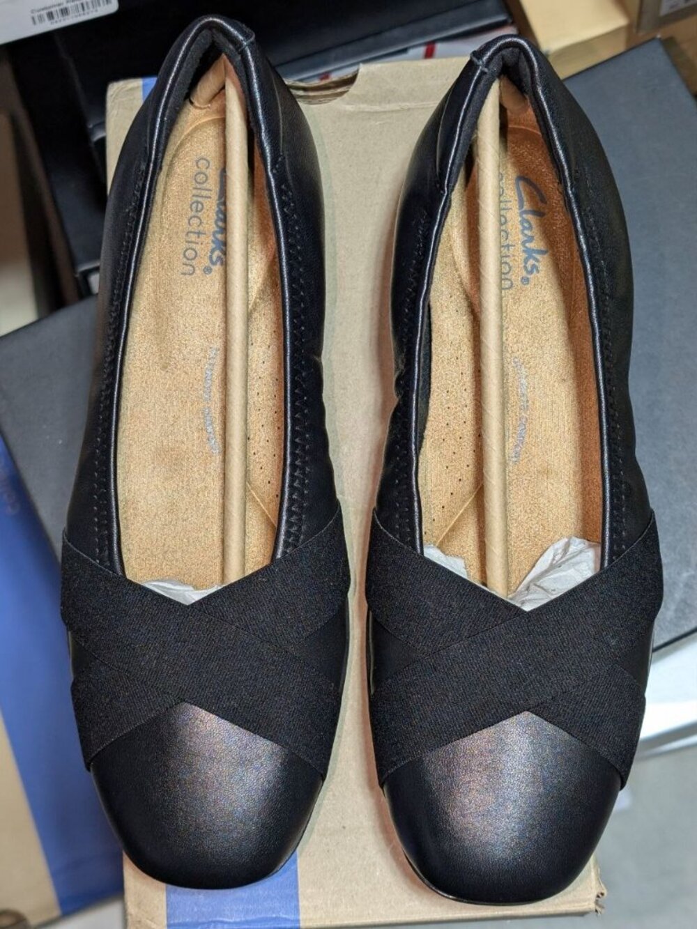 Clarks Jazmynn Gem Round Toe Flats Black Leather US Size 7 - Picture 6 of 8